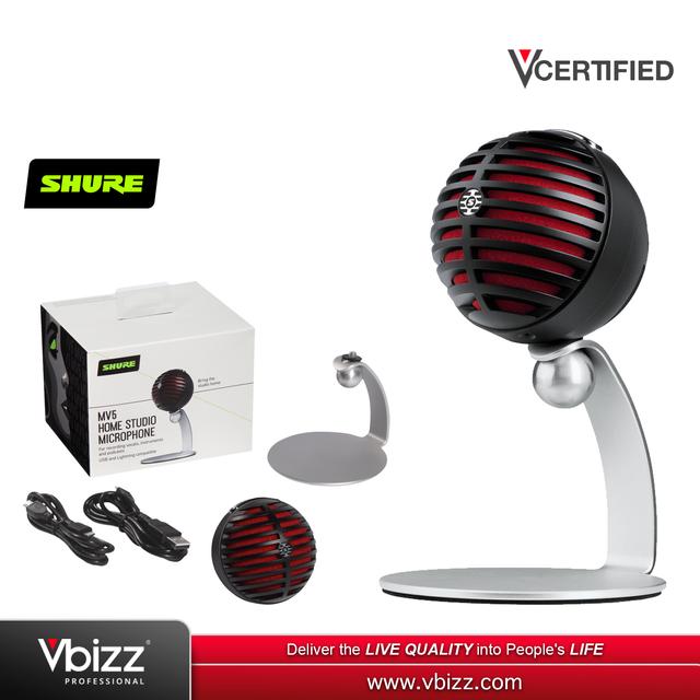 product-image-SHURE MOTIV MV5 Cardioid USB/Lightning Microphone for Computers and iOS Devices (MV5-B-DIG-A)