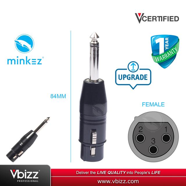 product-image-MINKEZ XLRF6TSM-B XLR Female to 6.35MM TS Male Connector Adapter (Upgraded)