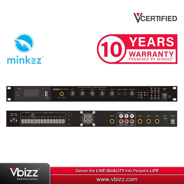 product-image-MINKEZ MA-500V5Z 5 Zones Digital Mixer Amplifier 100V 4Ω
